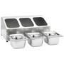 Gastronorm tray support with 3 1/6 stainless steel trays by vidaXL, Kitchen utensil containers - Ref: Foro24-51220, Price: 59...