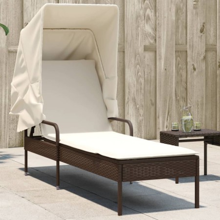 Liegestuhl mit braunem Kunststoff-Rattanverdeck. von vidaXL, Liegen - Ref: Foro24-368189, Preis: 180,97 €, Rabatt: %