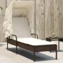 Tumbona con capota ratán sintético marrón by vidaXL, Loungers - Ref: Foro24-368189, Price: 198,26 €, Discount: %