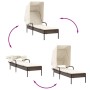 Liegestuhl mit braunem Kunststoff-Rattanverdeck. von vidaXL, Liegen - Ref: Foro24-368189, Preis: 180,97 €, Rabatt: %
