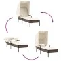 Tumbona con capota ratán sintético marrón by vidaXL, Loungers - Ref: Foro24-368189, Price: 198,26 €, Discount: %