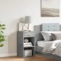 Mesita de noche madera de ingeniería gris hormigón 35x34x65 cm de vidaXL, Mesitas de noche - Ref: Foro24-840582, Precio: 36,6...