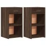 Mesitas noche 2 uds madera ingeniería marrón roble 35x34x65 cm de vidaXL, Mesitas de noche - Ref: Foro24-840589, Precio: 66,1...