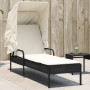Tumbona con capota ratán sintético negro de vidaXL, Tumbonas - Ref: Foro24-368188, Precio: 192,22 €, Descuento: %