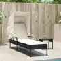 Sonnenliege mit schwarzem synthetischem Rattanverdeck von vidaXL, Liegen - Ref: Foro24-368188, Preis: 188,86 €, Rabatt: %