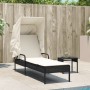 Tumbona con capota ratán sintético negro de vidaXL, Tumbonas - Ref: Foro24-368188, Precio: 192,22 €, Descuento: %