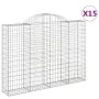 Gabionenkörbe 15 Stück Bogenform Eisen 200x30x140/160 cm von vidaXL, Töpfe und Pflanzgefäße - Ref: Foro24-3146165, Preis: 1,0...
