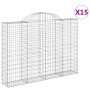 Gabionenkörbe 15 Stück Bogenform Eisen 200x30x140/160 cm von vidaXL, Töpfe und Pflanzgefäße - Ref: Foro24-3146165, Preis: 1,0...