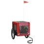 Pet Bicycle Trailer Iron Oxford Cloth Red Black by vidaXL, pet strollers - Ref: Foro24-93915, Price: 94,34 €, Discount: %