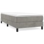 Estructura de cama sin colchón terciopelo gris claro 90x200 cm