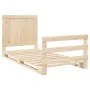 Bed frame with solid pine wood headboard 100x200 cm by vidaXL, Beds and slatted bases - Ref: Foro24-3281539, Price: 143,88 €,...