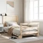 Bed frame with solid pine wood headboard 100x200 cm by vidaXL, Beds and slatted bases - Ref: Foro24-3281539, Price: 143,88 €,...
