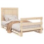 Estructura de cama con cabecero madera maciza pino 100x200 cm