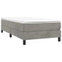Estructura de cama sin colchón terciopelo gris claro 90x200 cm