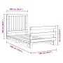 Bed frame with solid pine wood headboard 100x200 cm by vidaXL, Beds and slatted bases - Ref: Foro24-3281539, Price: 143,88 €,...