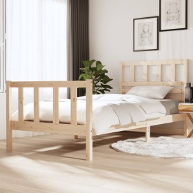 Estructura de cama madera maciza 100x200 cm
