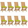 Garden chairs 8 pcs solid teak with bright green cushions by vidaXL, Garden chairs - Ref: Foro24-3072943, Price: 511,06 €, Di...