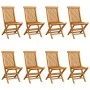 Gartenstühle 8 Stück aus massivem Teakholz mit hellgrünen Kissen von vidaXL, Gartenstühle - Ref: Foro24-3072943, Preis: 493,6...
