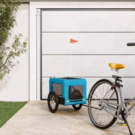 Pet Bicycle Trailer Iron Oxford Cloth Blue Black by vidaXL, pet strollers - Ref: Foro24-93918, Price: 97,78 €, Discount: %