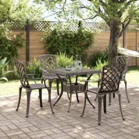Juego de comedor de jardín 5 piezas aluminio fundido bronce de vidaXL, Conjuntos de jardín - Ref: Foro24-3216349, Precio: 642...