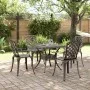 Garden dining set 5 pieces cast aluminum bronze by vidaXL, Garden sets - Ref: Foro24-3216349, Price: 680,01 €, Discount: %