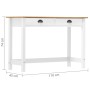 Mesa consola Hill con 2 cajones madera pino 110x45x74 cm