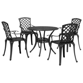 5-piece black cast aluminum garden dining set by vidaXL, Garden sets - Ref: Foro24-3216335, Price: 681,46 €, Discount: %