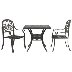 Bistrotisch und Stühle, 3-teilig, Aluminiumguss, bronzefarben von vidaXL, Gartensets - Ref: Foro24-3216337, Preis: 563,18 €, ...