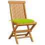 Garden chairs 4 units with bright green teak wood cushions by vidaXL, Garden chairs - Ref: Foro24-3062594, Price: 257,45 €, D...
