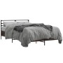 Oak brown metal engineered wood bed frame 120x200 cm by vidaXL, Beds and slatted bases - Ref: Foro24-3280041, Price: 133,43 €...