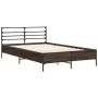 Estructura cama madera ingeniería metal marrón roble 120x200 cm de vidaXL, Camas y somieres - Ref: Foro24-3280041, Precio: 13...