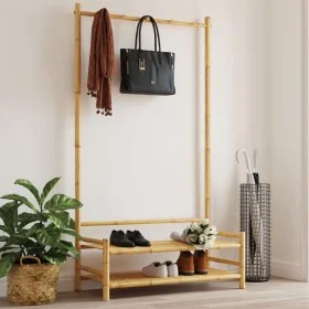 Perchero con estantes bambú 103x40x183 cm by vidaXL, Dresser Organizers and Bar Hangers - Ref: Foro24-368032, Price: 84,92 €,...