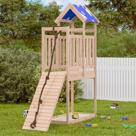 Torre de juegos madera maciza de pino 110,5x52,5x215 cm