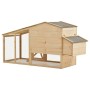 Gallinero madera maciza de pino 178x67x92 cm