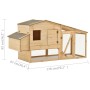 Gallinero madera maciza de pino 178x67x92 cm