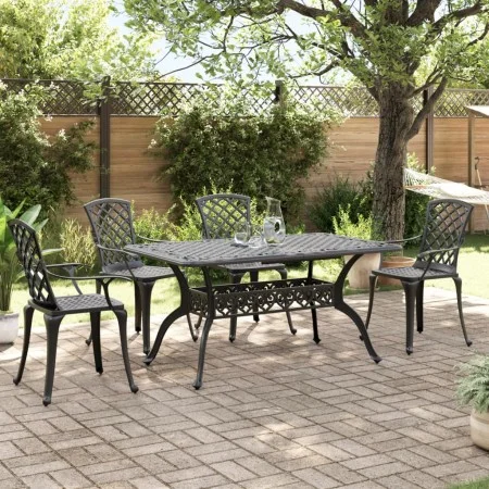 Gartensitzgruppe 5-teilig aus schwarzem Gusseisen von vidaXL, Gartensets - Ref: Foro24-3216317, Preis: 947,96 €, Rabatt: %
