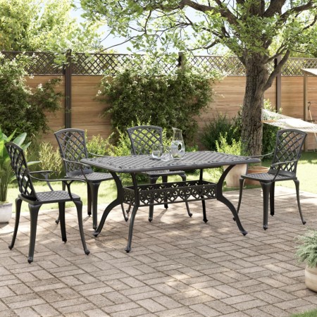 Juego de comedor de jardín 5 piezas aluminio fundido negro by vidaXL, Garden sets - Ref: Foro24-3216317, Price: 966,43 €, Dis...