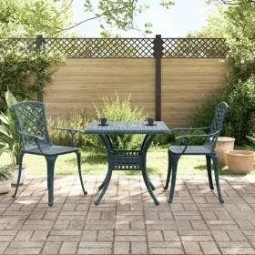 Bistro-Tisch und Stühle, 3-teilig, aus gegossenem Aluminium in Grün. von vidaXL, Gartensets - Ref: Foro24-3216348, Preis: 447...