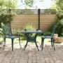 Mesa y sillas de bistró 3 piezas aluminio fundido verde de vidaXL, Conjuntos de jardín - Ref: Foro24-3216348, Precio: 447,62 ...