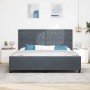 Estructura de cama Gris oscuro 200 x 200 cm Terciopelo