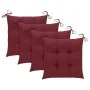 Garden chairs 4 units with red wine cushions teak wood by vidaXL, Garden chairs - Ref: Foro24-3062592, Price: 246,56 €, Disco...