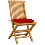 Garden chairs 8 units solid teak with red cushions by vidaXL, Garden chairs - Ref: Foro24-3072938, Price: 497,79 €, Discount: %