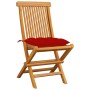 Gartenstühle 8 Einheiten aus massivem Teakholz mit roten Kissen von vidaXL, Gartenstühle - Ref: Foro24-3072938, Preis: 511,06...