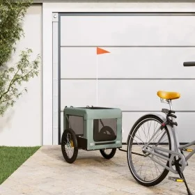 Bicycle pet trailer, iron frame, Oxford fabric in gray and black. by vidaXL, pet strollers - Ref: Foro24-93923, Price: 106,87...