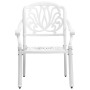 Mesa y sillas de bistró 3 piezas aluminio fundido blanco