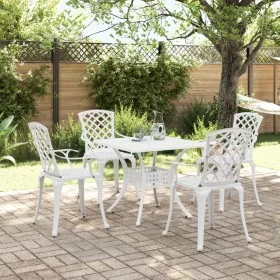 5-teiliges Garten-Essset aus weißem Aluminiumguss von vidaXL, Gartensets - Ref: Foro24-3216351, Preis: 706,91 €, Rabatt: %