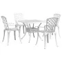 5-teiliges Garten-Essset aus weißem Aluminiumguss von vidaXL, Gartensets - Ref: Foro24-3216351, Preis: 706,91 €, Rabatt: %