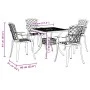 5-teiliges Garten-Essset aus weißem Aluminiumguss von vidaXL, Gartensets - Ref: Foro24-3216351, Preis: 706,91 €, Rabatt: %