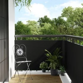 Schwarze Balkonmarkise aus synthetischem Rattan, 600 x 90 cm von vidaXL, Zaunpaneele - Ref: Foro24-156305, Preis: 65,09 €, Ra...