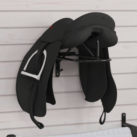 Stuhlhalter aus schwarzem Eisen zur Wandmontage von vidaXL, Sattelständer - Ref: Foro24-172427, Preis: 36,01 €, Rabatt: %